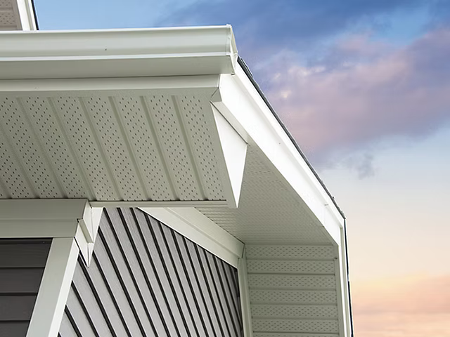 Soffit installation Ottawa with aluminum soffit close up